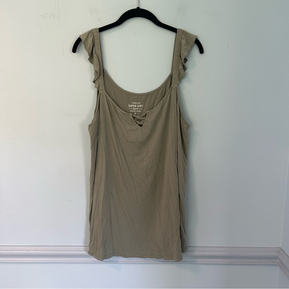 Torrid Super Soft Knits Green Tank Top Size 3X